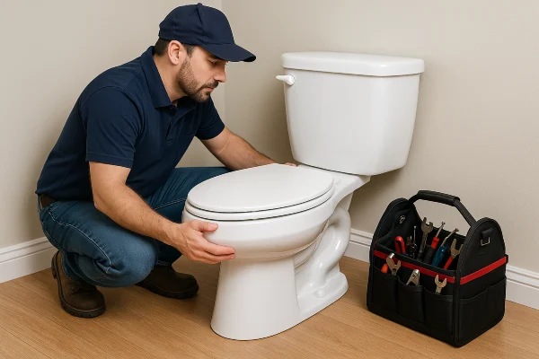 a plumber checking a toilet from Emergency Plumber Kyle in Kyle, TX - Commercial Plumbing Services a plumber checking a toilet from Emergency Plumber Kyle in Kyle, TX - Commercial Plumbing Services
