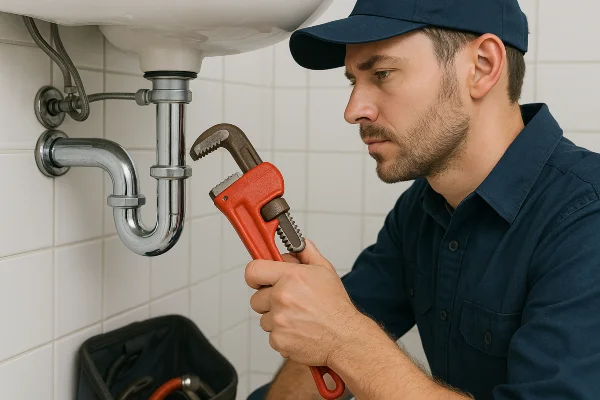 a male plumber installing a water heater from Emergency Plumber Kyle in Kyle, TX - Tankless Water Heater Installation