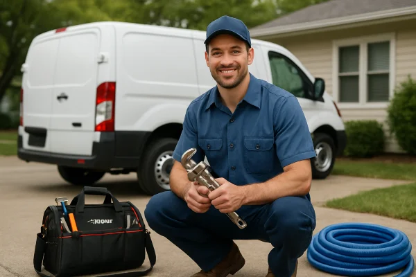 a male plumber smiling and posing for the camera from Emergency Plumber Kyle in Kyle, TX - Toilet Replacement